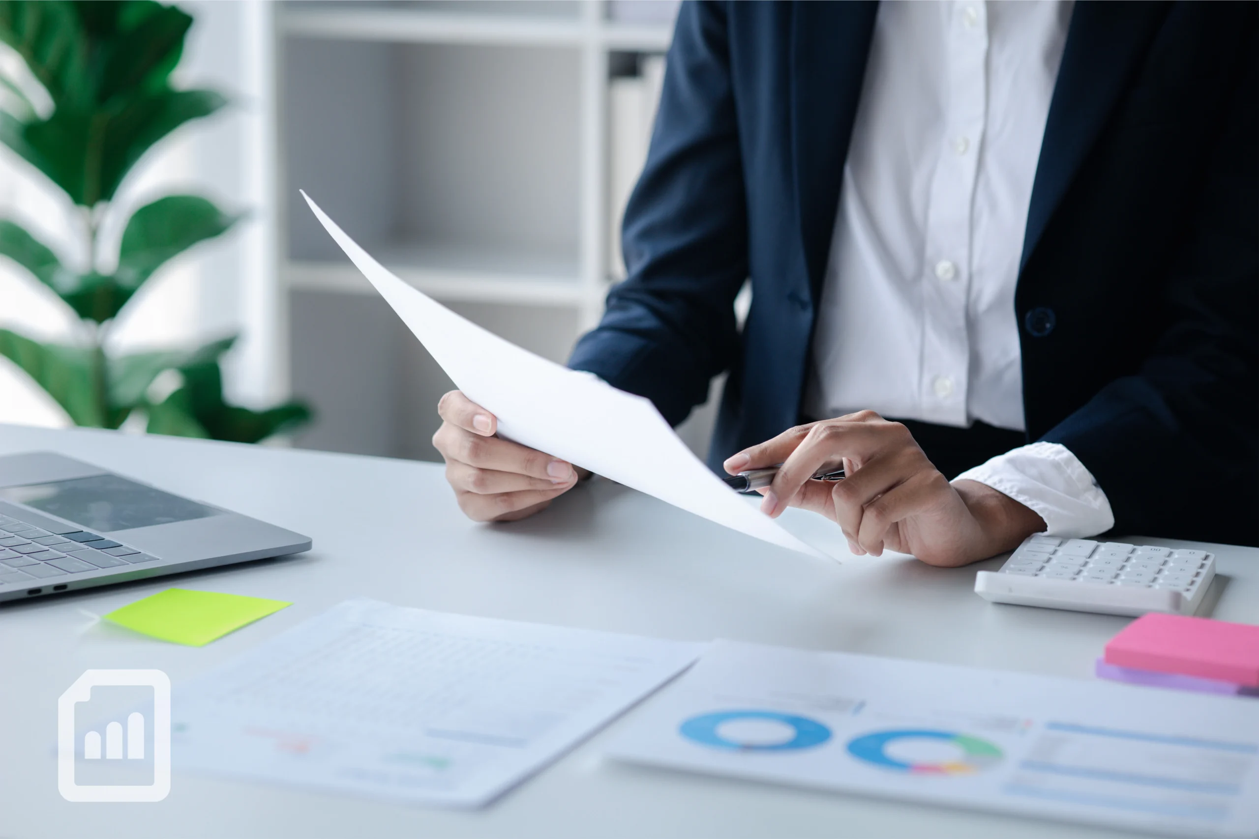 someone reviewing financial statements for a practice